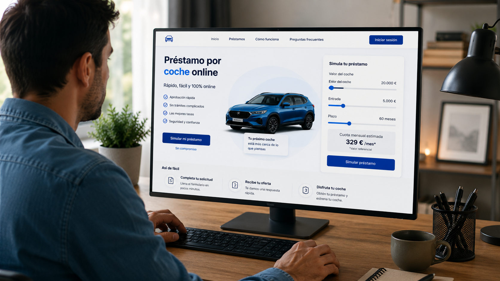 Solicita tu préstamo con aval de coche online y descubre cuánto puedes conseguir.