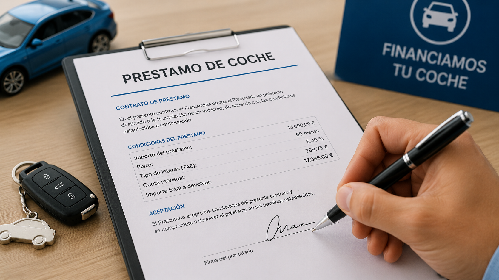 Revisa guía de prestamo de coche en España